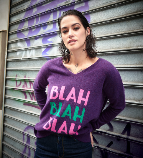 BLAH BLAH BLAH - Pull Cachemire Femme